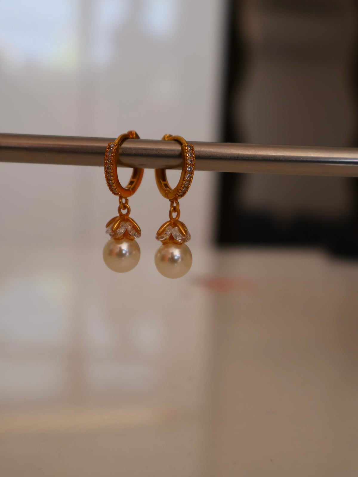 Lotus Pearl Drop Jhumka