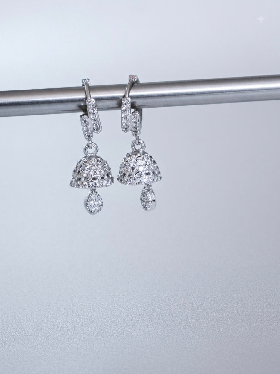 Silver Temple Jhumka