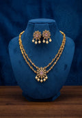 Two-Layered Floral AD Necklace