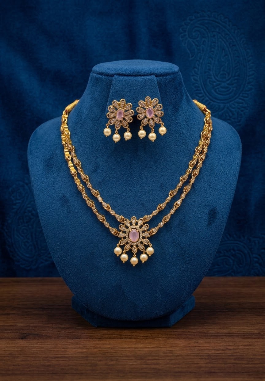 Two-Layered Floral AD Necklace
