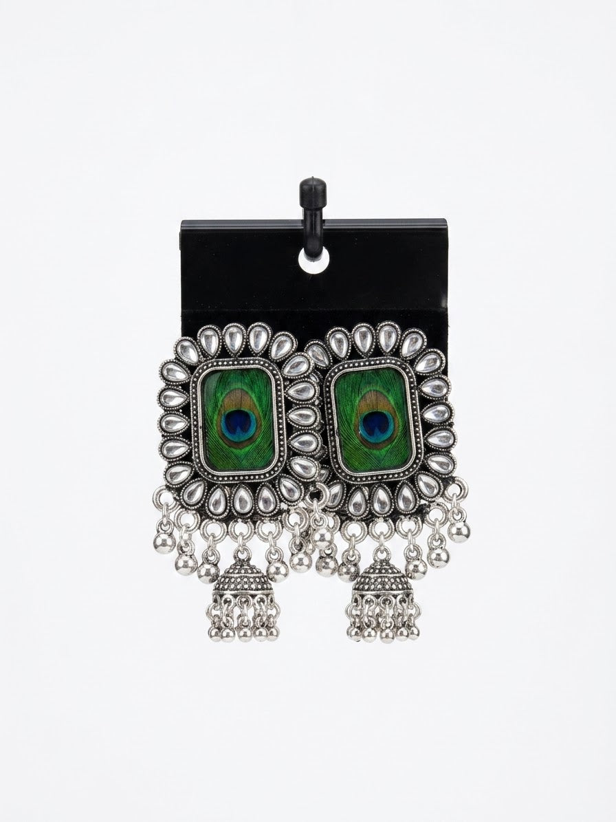 Silver Mayur Jhumka