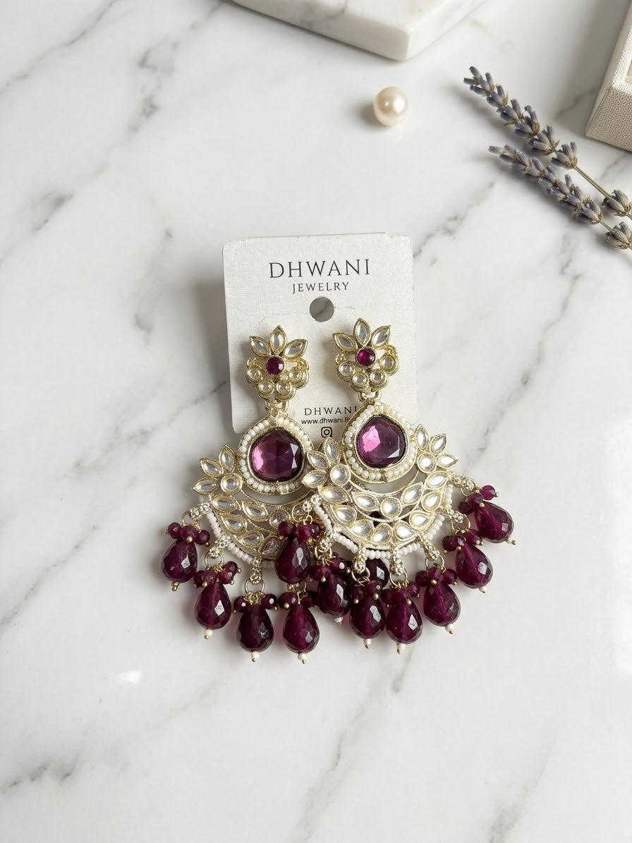 The Rani Rose Stone Jhumka